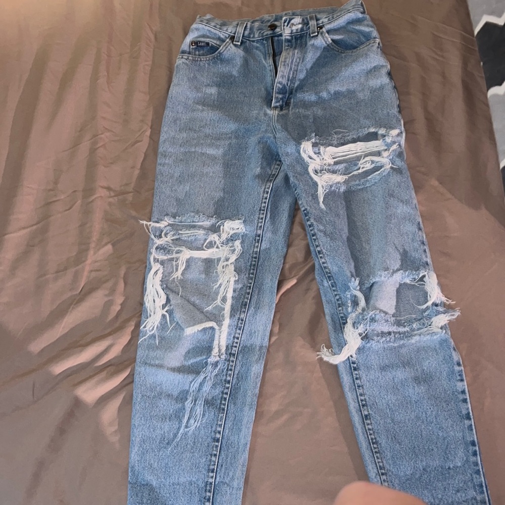 High waisted Lee jeans with rips